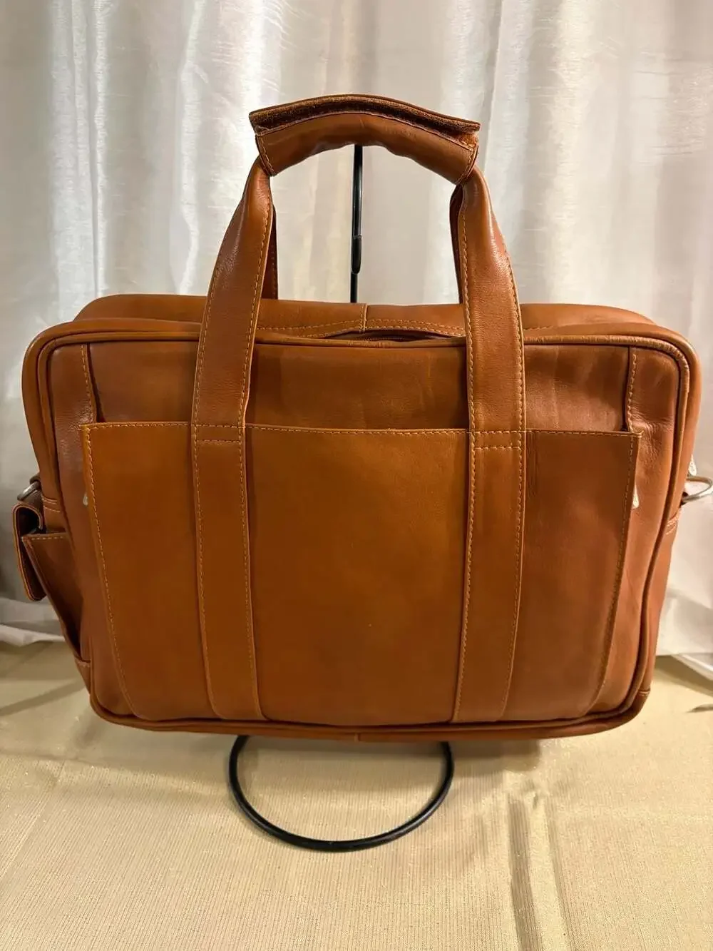 Piel Leather 2102 Computer Briefcase Tan Genuine Leather Laptop Bag